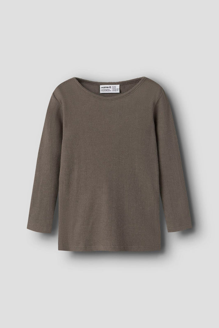 Name It - Nmmwossa Wo/Si Rib Ls Top - 4961030 Morel