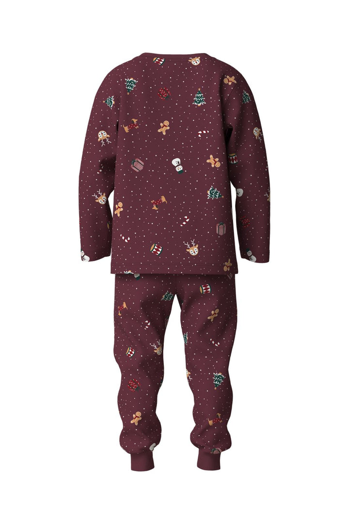 Name It - Nmnvismas Ls Nightset - 5124783 Burgundy Christmas