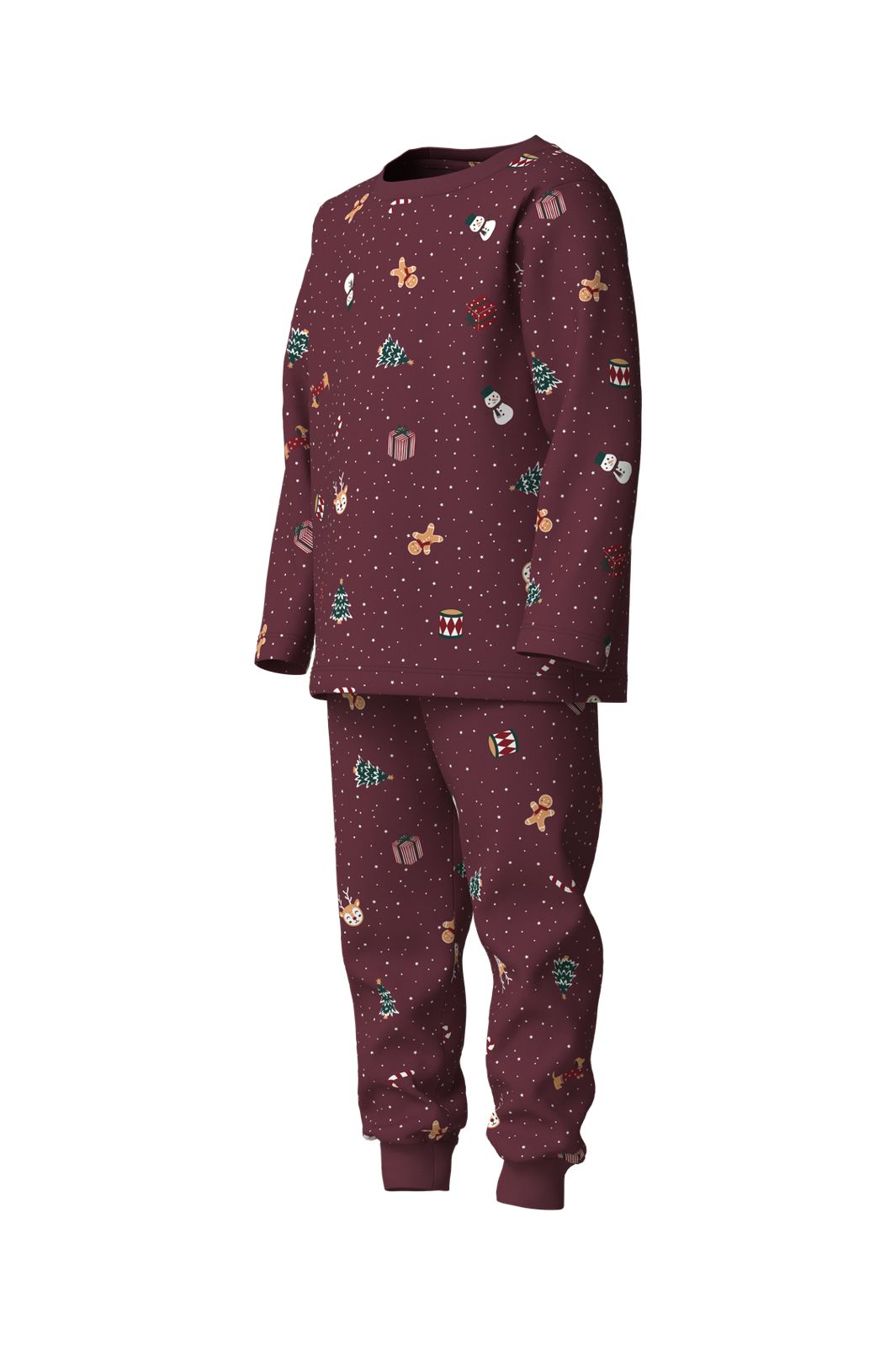 Name It - Nmnvismas Ls Nightset - 5124783 Burgundy Christmas