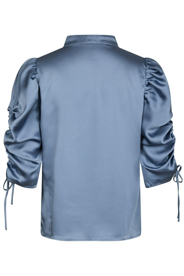 Neo Noir - Alvira Drapy Satin Blouse 166542 - 142 - Dusty Blue
