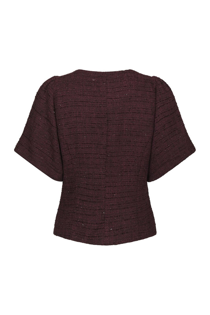 Neo Noir - Anela Boucle Glitz Blouse 170360 - 682 - Wine