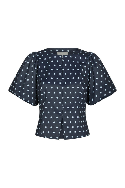 Neo Noir - Anela Dot Blouse 167821 - 141 - Navy