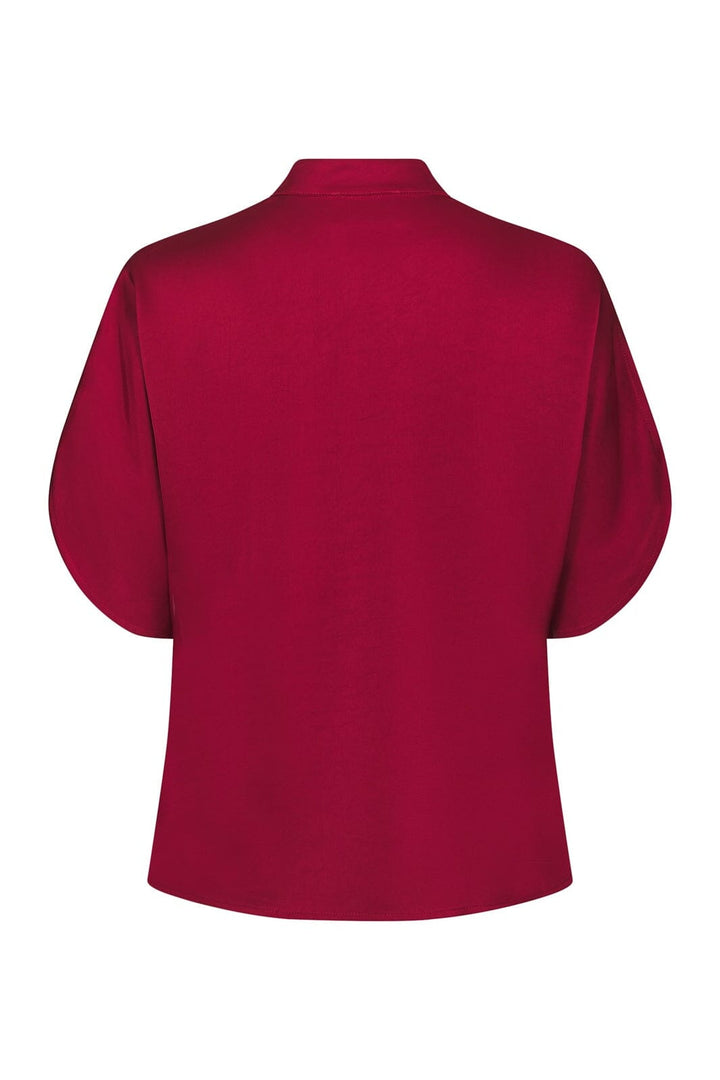 Neo Noir - Anelle Heavy Sateen Blouse 168286 - 321 - Dark Red
