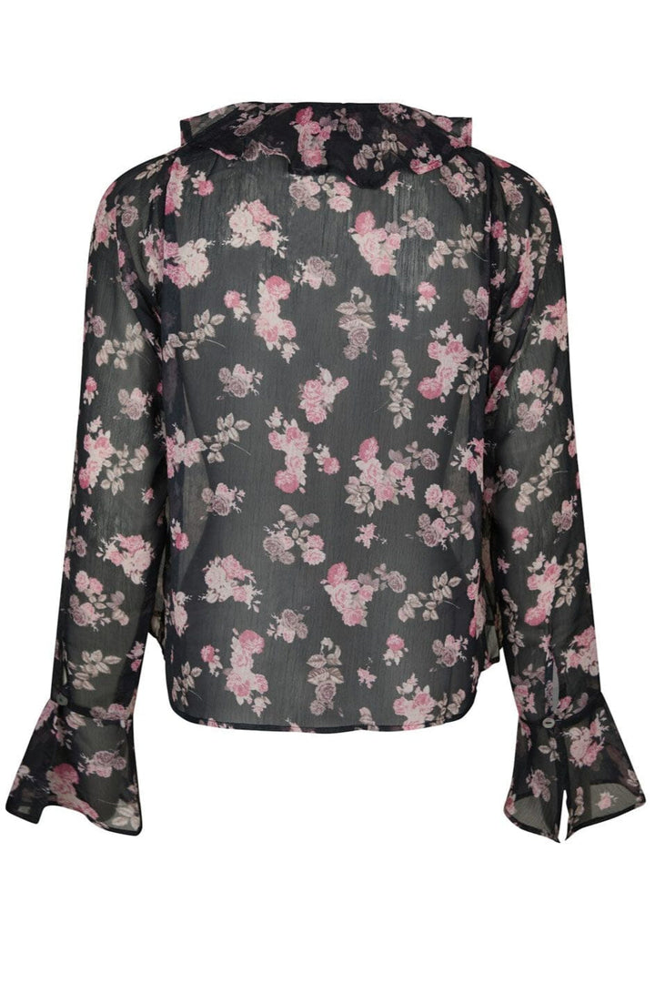 Neo Noir - Anika Marigold Print Blouse 165527 - 702 - Dark Navy