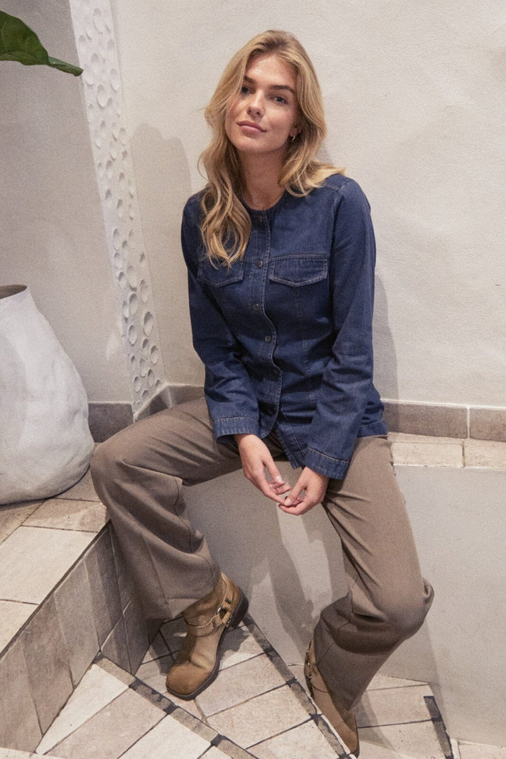 Neo Noir - Annie Denim Blouse - Dark Blue
