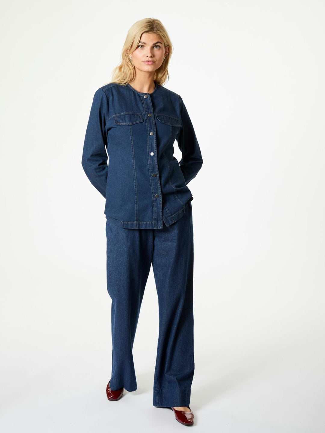 Neo Noir - Annie Denim Blouse - Dark Blue