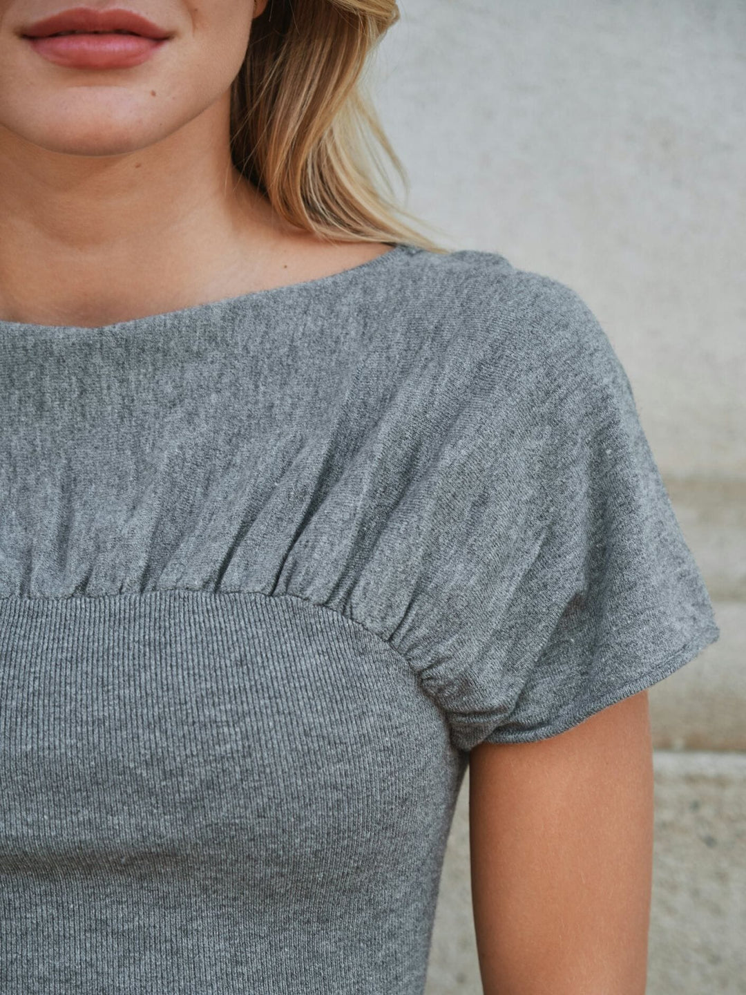 Neo Noir - Anthea Knit Top 165751 - 107 - Dark Grey Melange Toppe 
