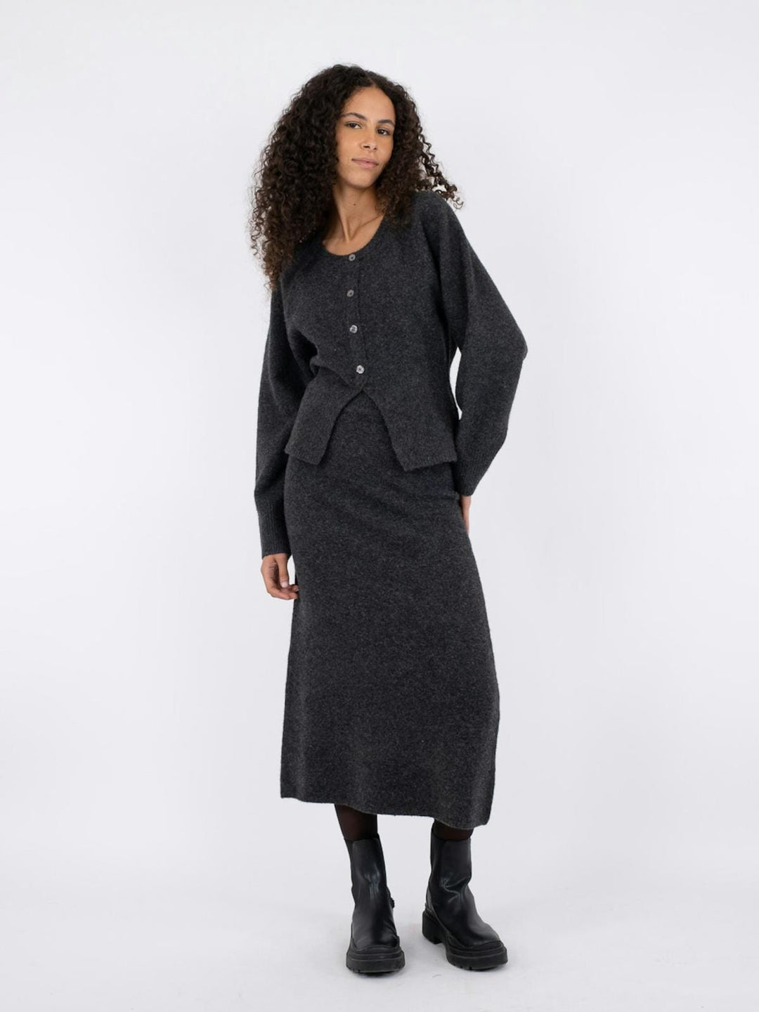 Neo Noir - Ashanti Knit Skirt 161724 - Antracit
