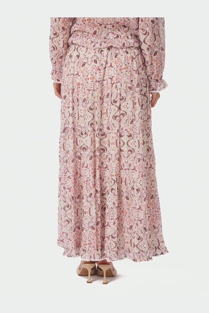 Neo Noir - Asta Paisley Dance Skirt 168990 - 165 - Rose