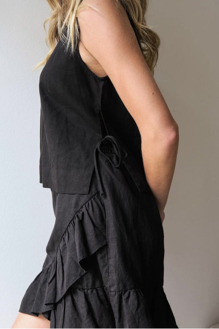 Neo Noir - Bekka Linen Skirt - Black