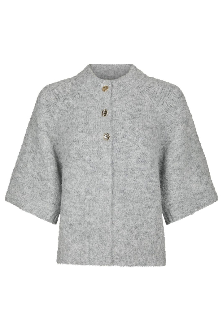 Neo Noir - Benuta Fluffy Knit Cardigan 165816 - 133 - Grey Melange