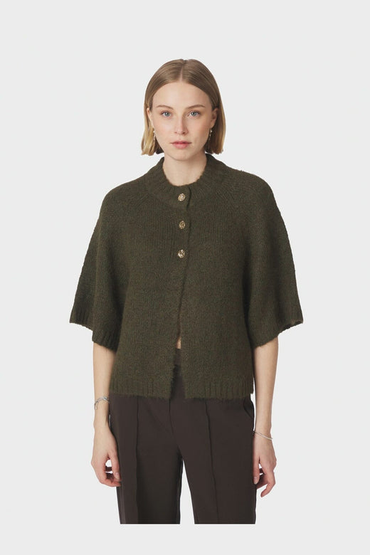Neo Noir - Benuta Fluffy Knit Cardigan 165816 - 151 - Army
