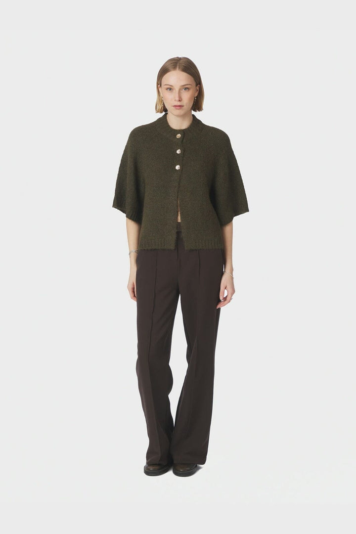 Neo Noir - Benuta Fluffy Knit Cardigan 165816 - 151 - Army