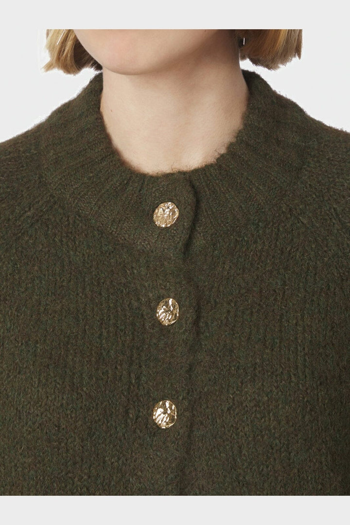 Neo Noir - Benuta Fluffy Knit Cardigan 165816 - 151 - Army