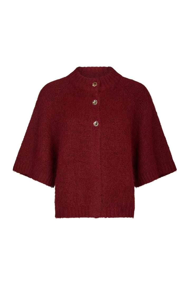 Neo Noir - Benuta Fluffy Knit Cardigan 165816 - 321 - Dark Red