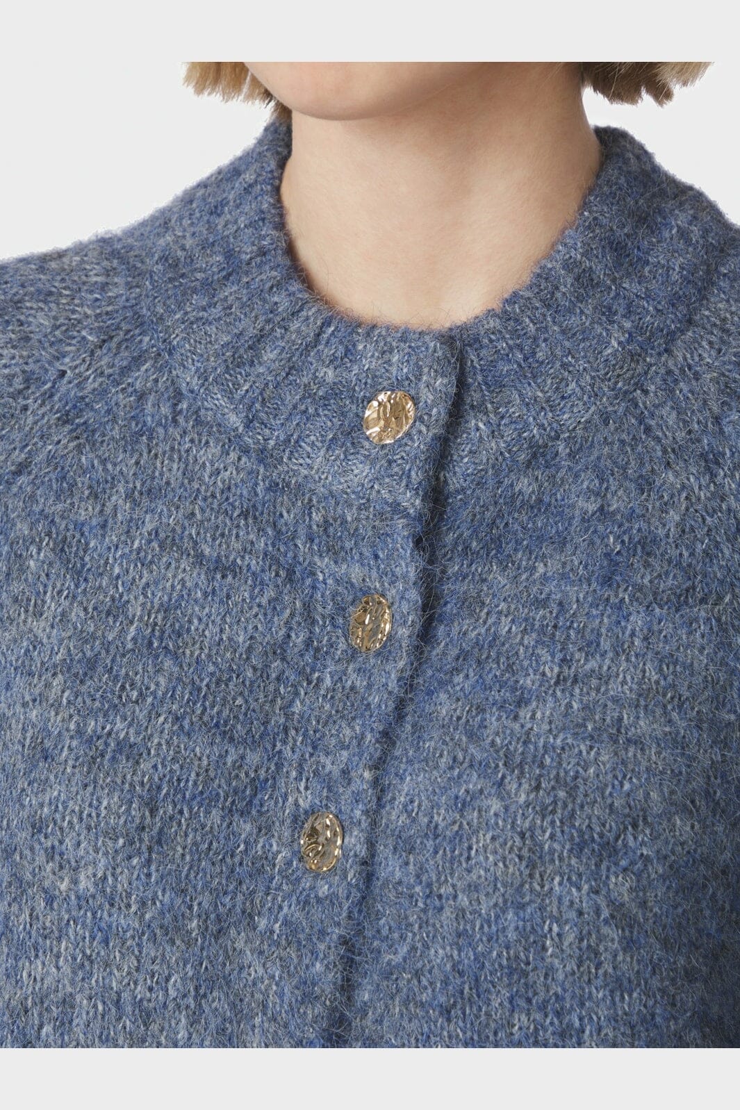 Neo Noir - Benuta Fluffy Knit Cardigan 165816 - 407 - Smoke Blue