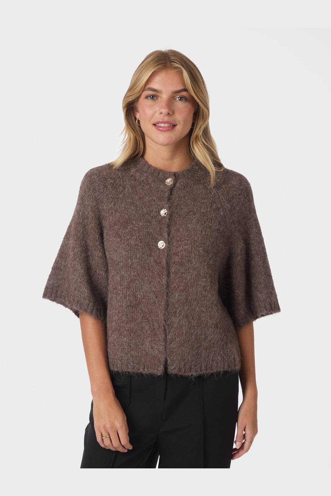 Neo Noir - Benuta Fluffy Knit Cardigan 165816 - 928 - Light Brown