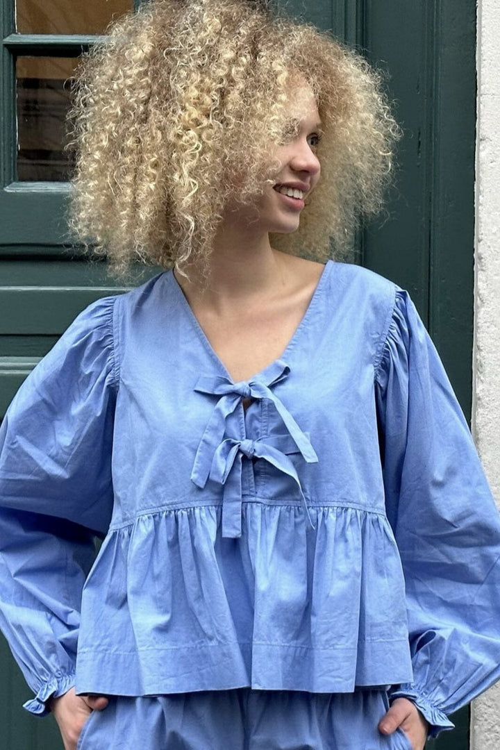 Neo Noir - Bessie C Poplin Blouse - Light Blue