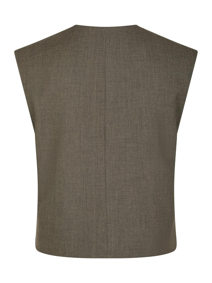 Neo Noir - Birtha Waistcoat - Brown Melange