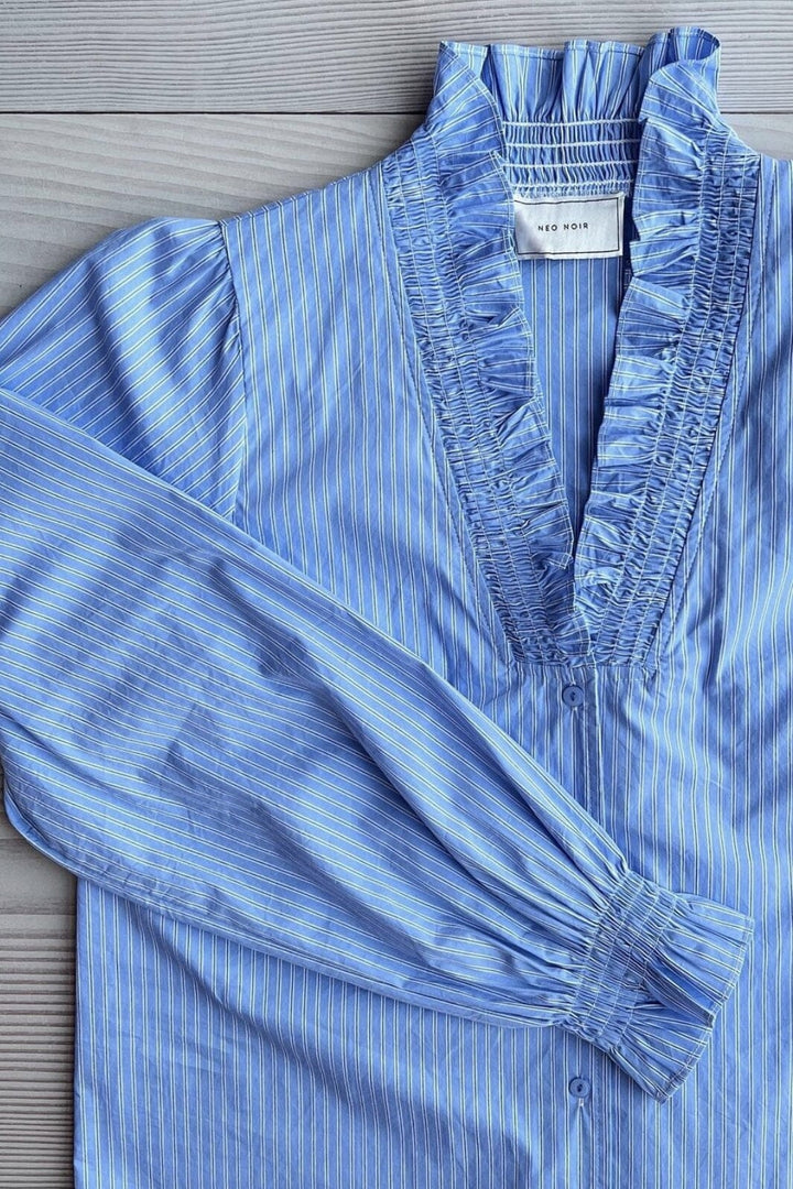 Neo Noir - Brielle Stripe Shirt - Light Blue