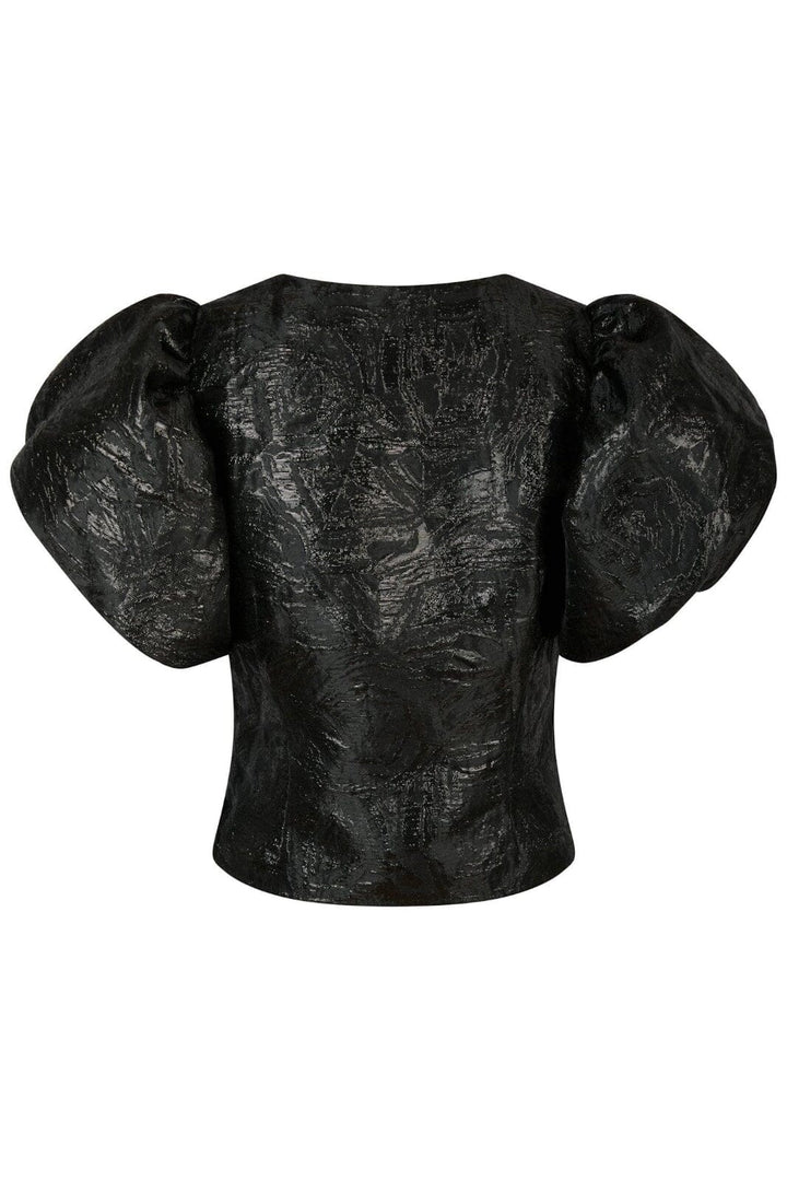 Neo Noir - Camia Metallic Brocade Blouse 163846 - Black
