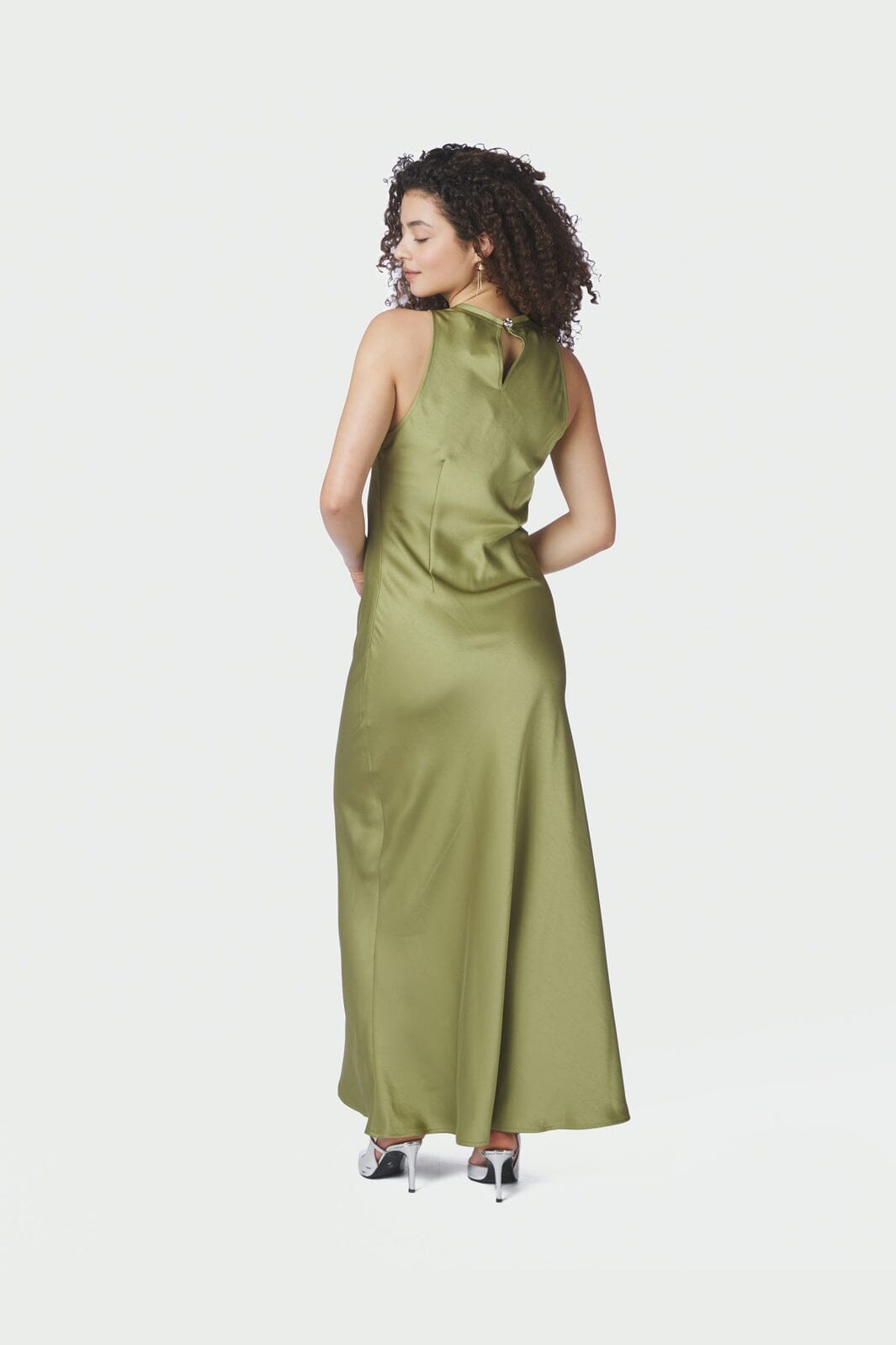 Neo Noir - Celinie Heavy Sateen Dress 165621 - 340 - Sage Green