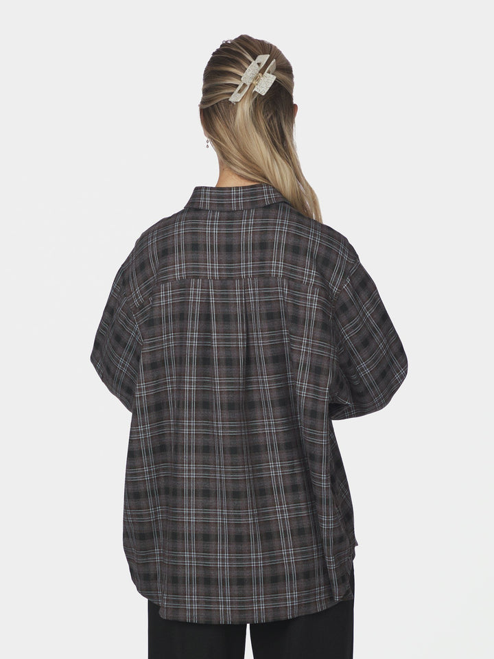 Neo Noir - Dalma Flannel Check Shirt 171678 - 189 - Warm Grey Skjorter 
