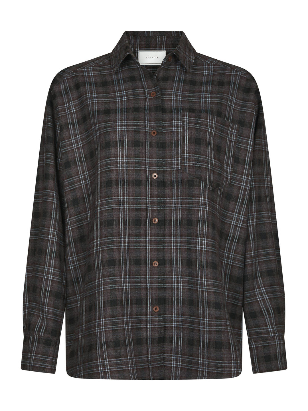 Neo Noir - Dalma Flannel Check Shirt 171678 - 189 - Warm Grey Skjorter 