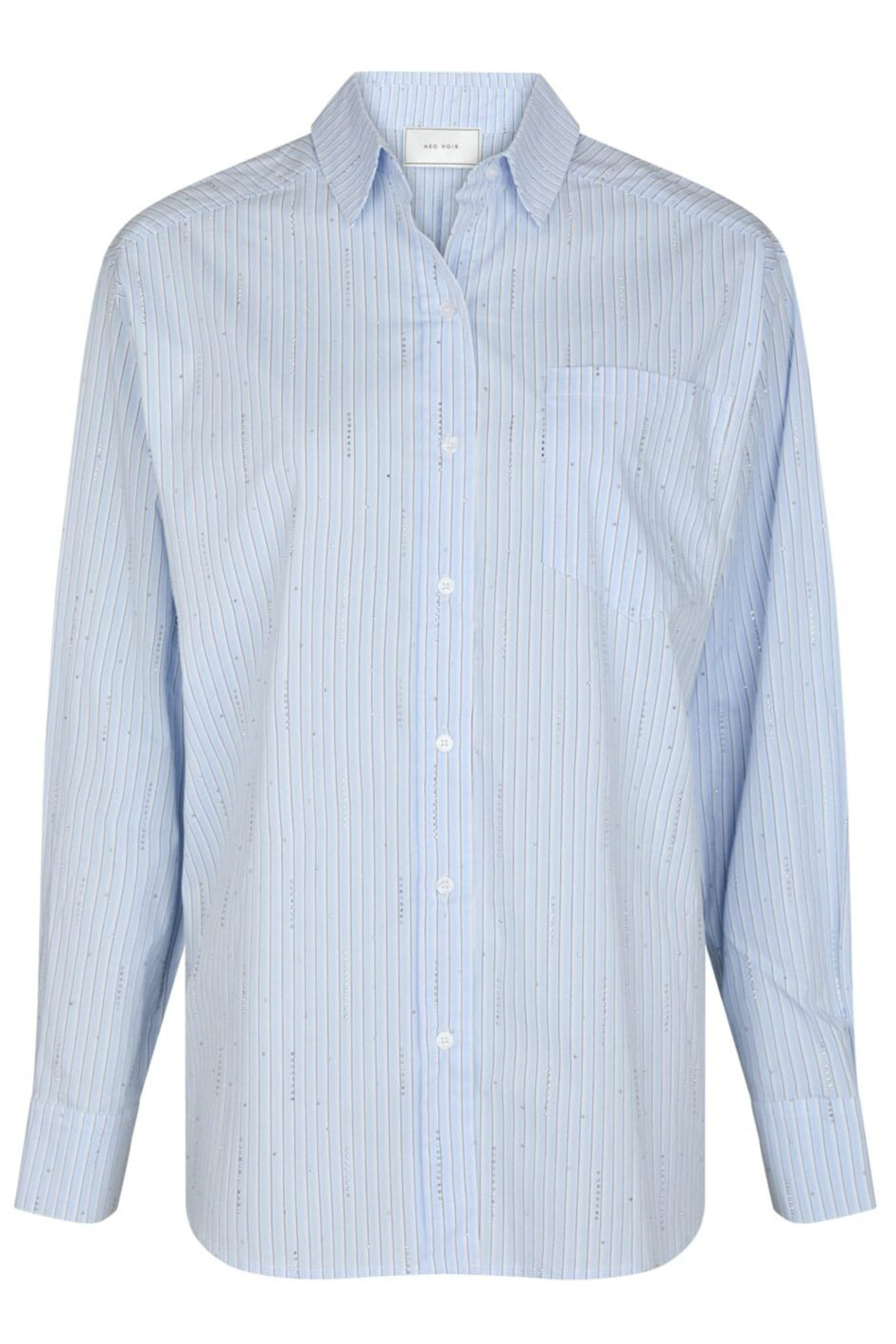 Neo Noir - Dalma Pattern Stone Shirt 166110 - 665 - Light Blue Stripe