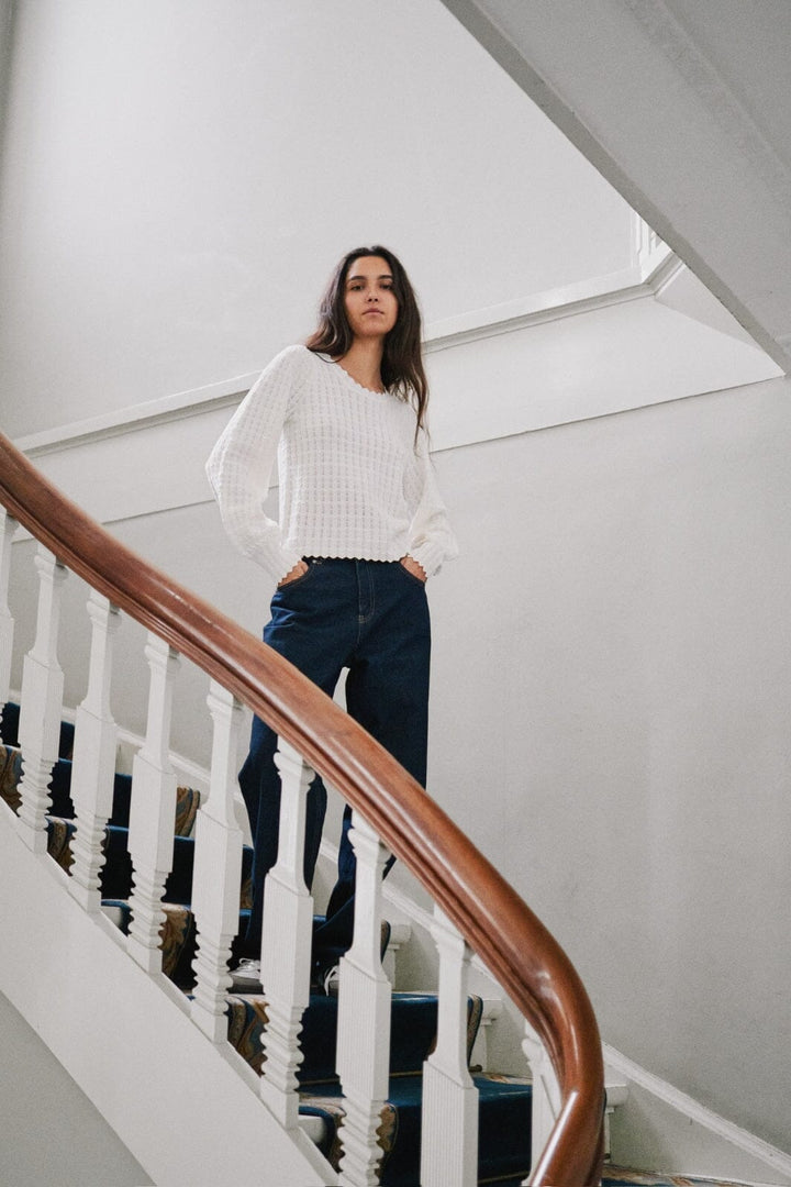 Neo Noir - Dito Solid Knit Blouse 164625 - Off White