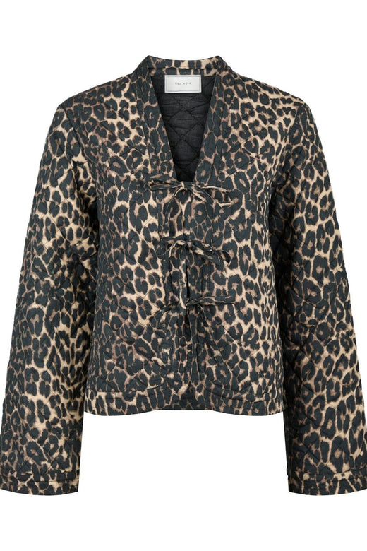 Neo Noir - Dubbie Leo Quilt Jacket - Leopard Jakker 