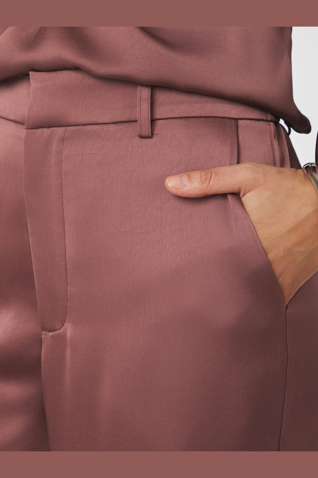 Neo Noir - Emmett Heavy Sateen Pants 164136 - 393 - Dark Rose