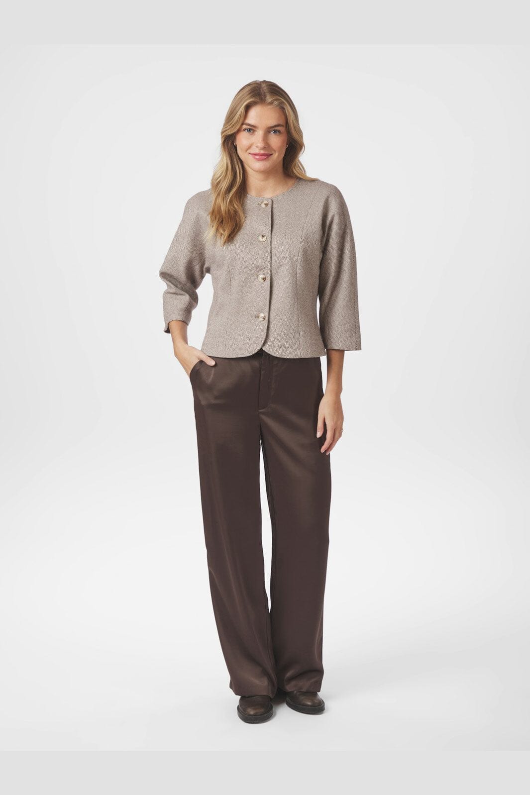 Neo Noir - Emmett Heavy Sateen Pants 164136 - 676 - Dark Brown