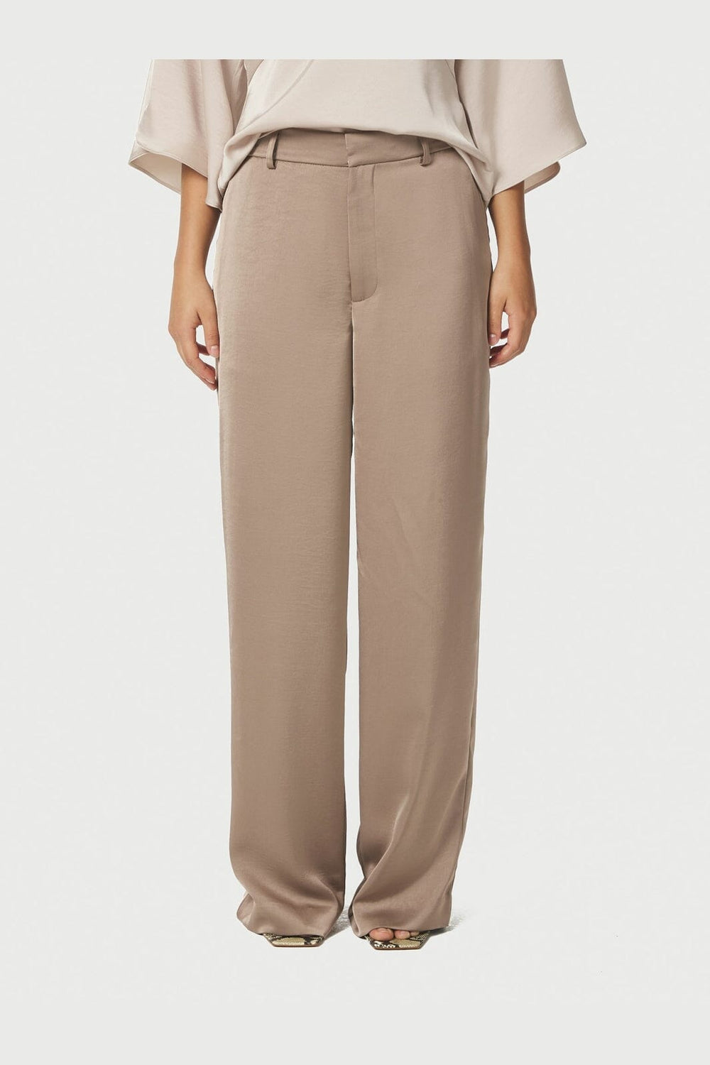 Neo Noir - Emmett Heavy Sateen Pants 164136 - 811 - Dark Taupe