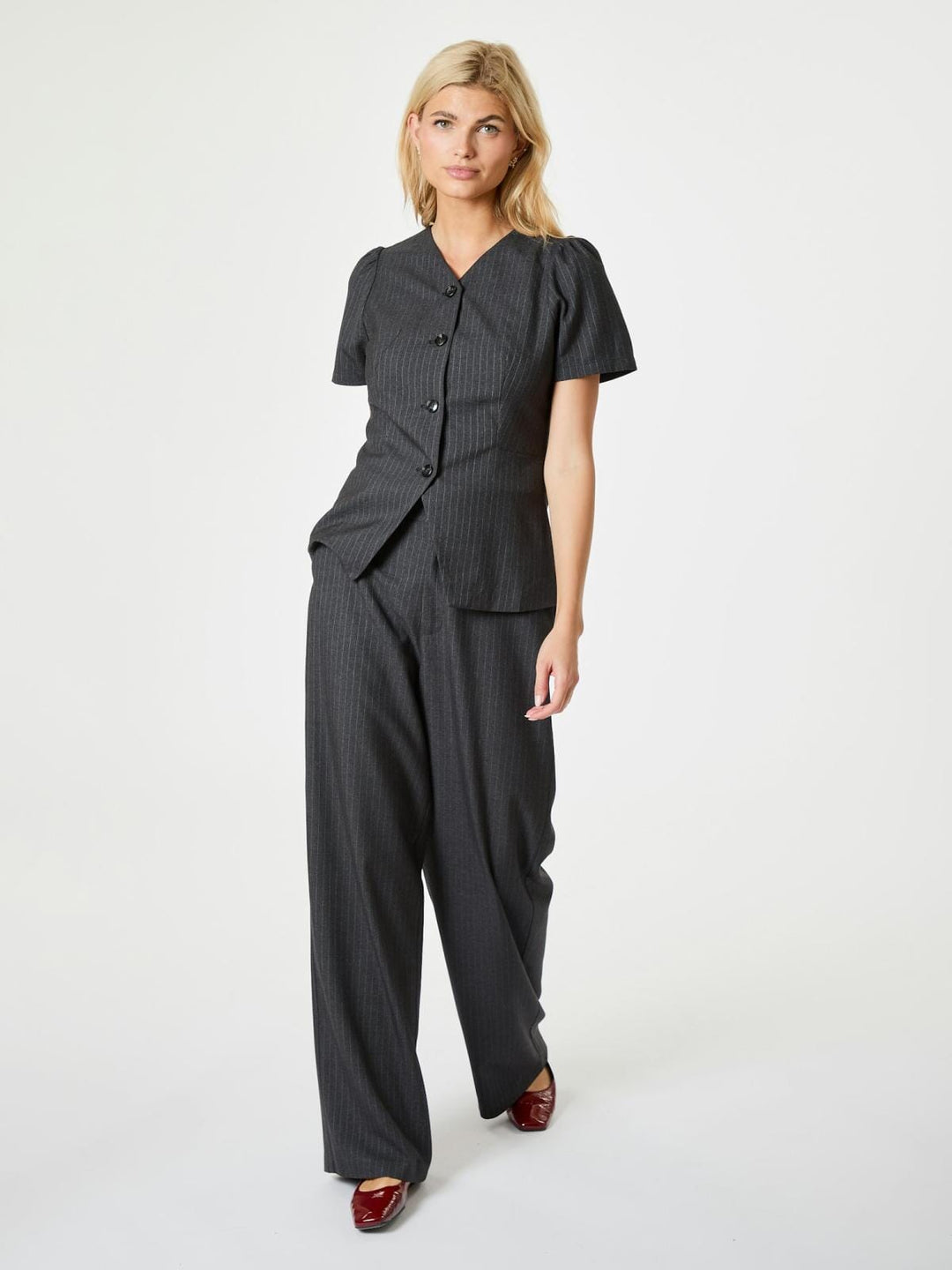 Neo Noir - Emmett Pinstripe Pants - Antracit