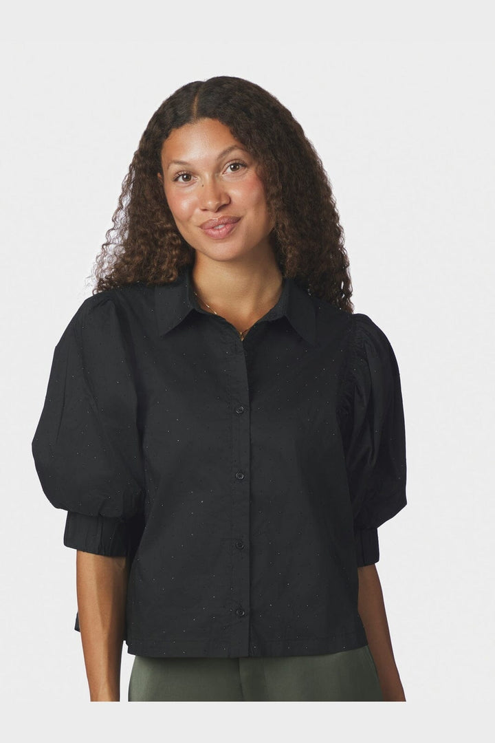 Neo Noir - Etta Poplin Bedazz Shirt 170771 - 100 - Black