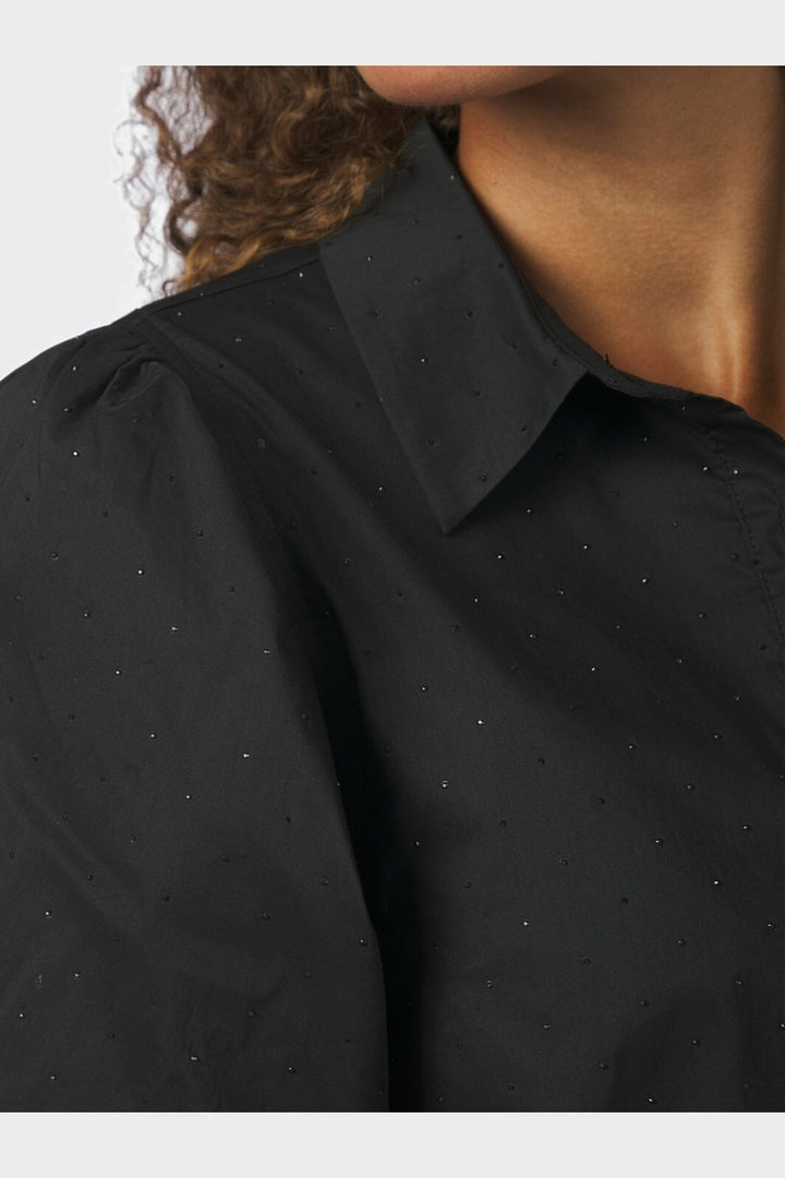 Neo Noir - Etta Poplin Bedazz Shirt 170771 - 100 - Black