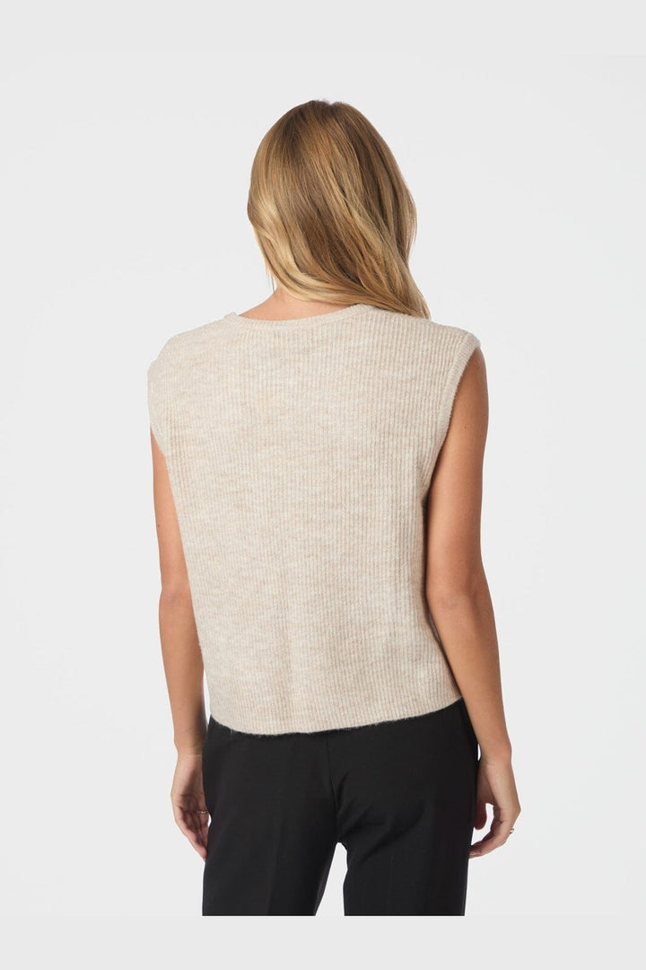 Neo Noir - Everest Knit Vest 164870 - 119 - Sand Melange