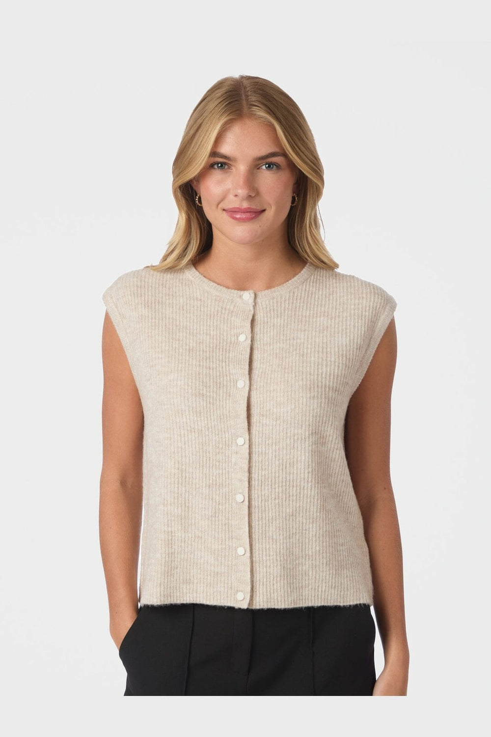 Neo Noir - Everest Knit Vest 164870 - 119 - Sand Melange
