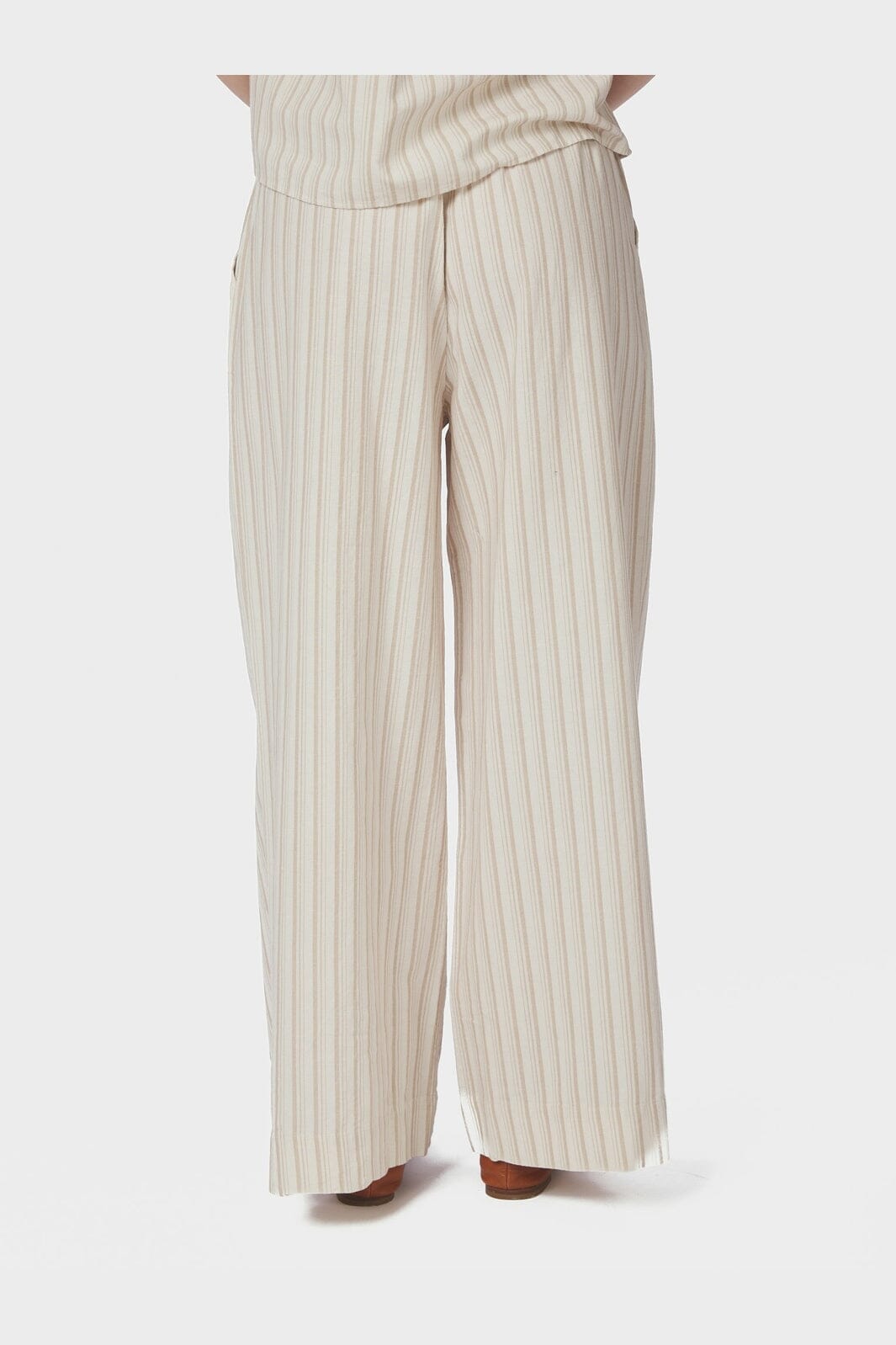 Neo Noir - Heifa Linen Stripe Pants 168335 - 213 - Sand