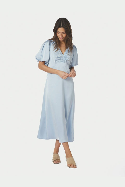 Neo Noir - Illana Heavy Sateen Dress 162521 - 145 - Light Blue