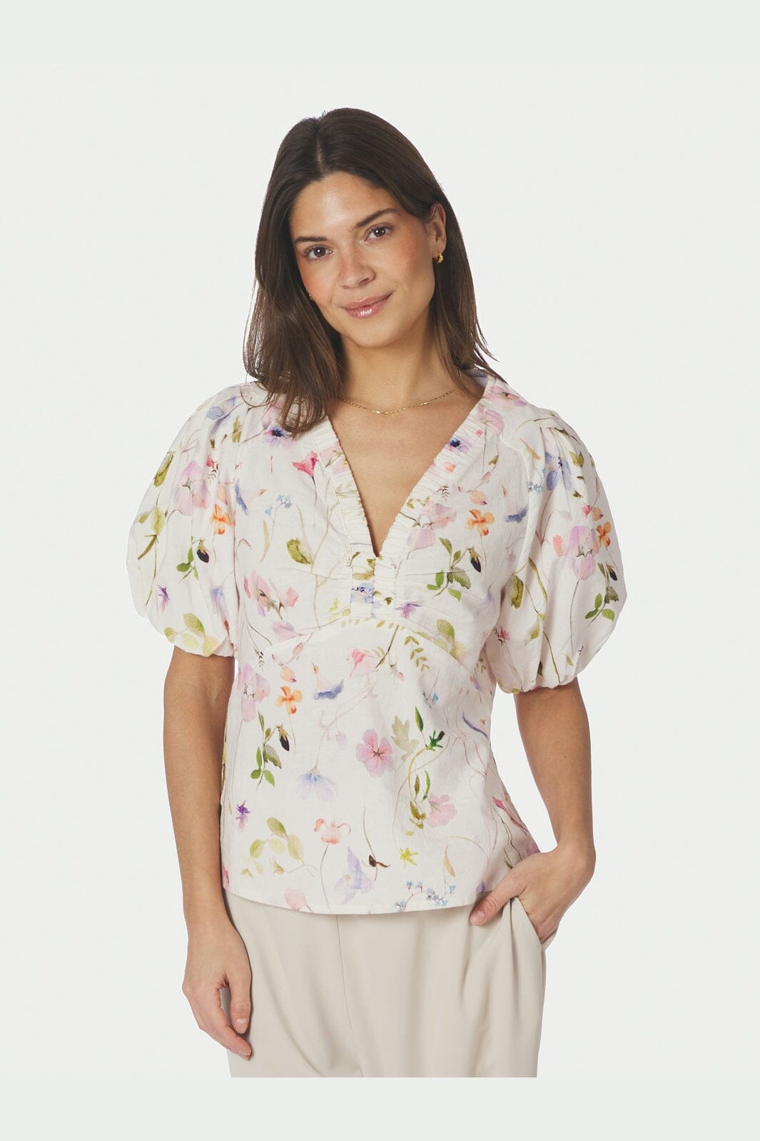 Neo Noir - Irina Flower Blouse 169056 - 121 - Off White