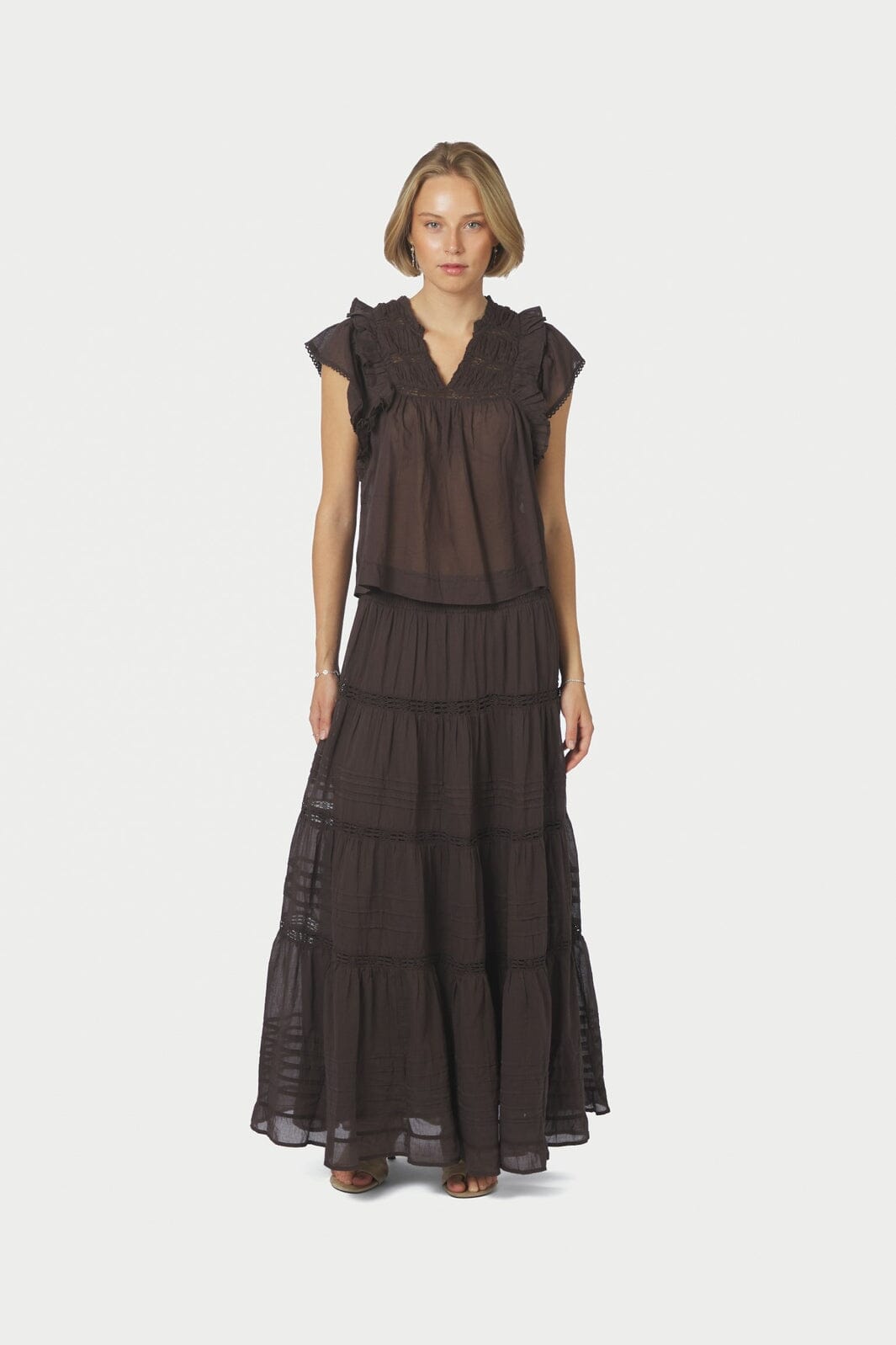 Neo Noir - Jayla S Voile Top 159881 - 676 - Dark Brown