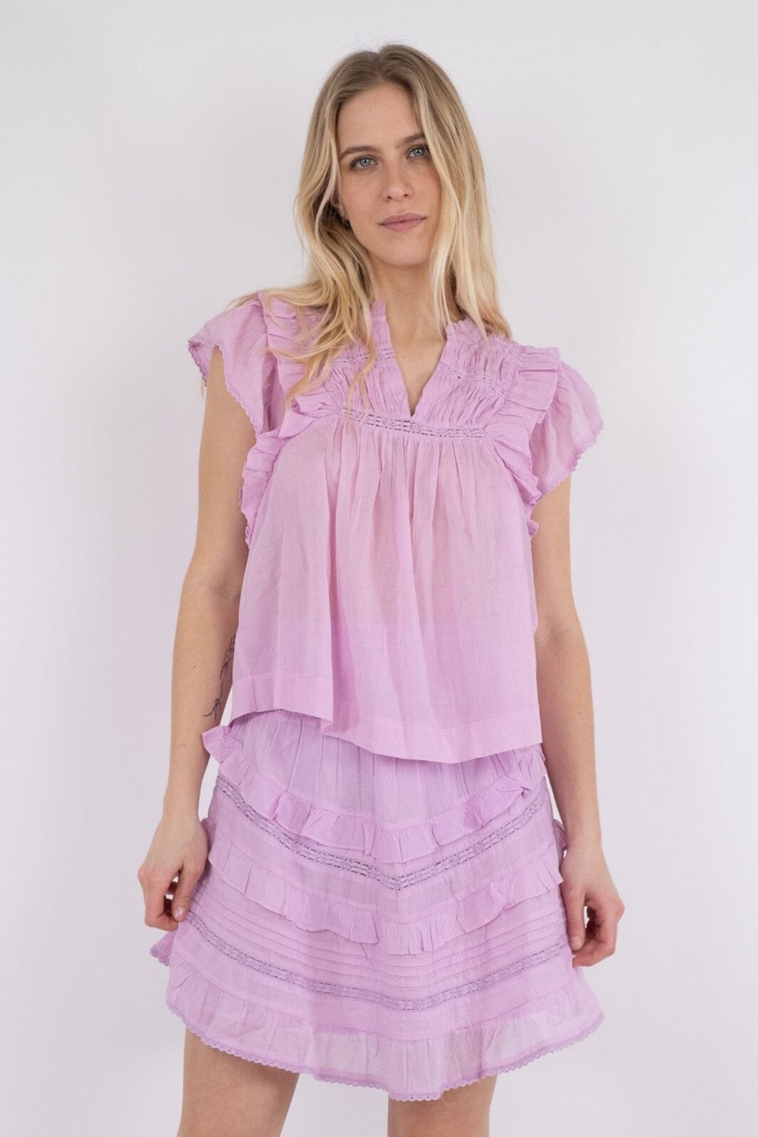 Neo Noir - Jayla S Voile Top - ROSE