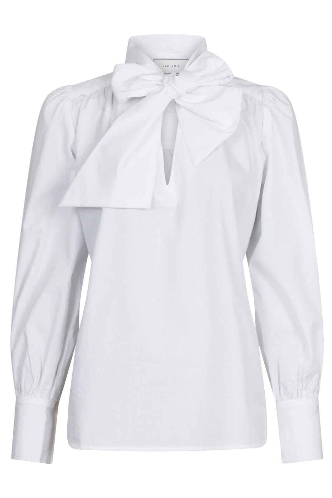Neo Noir - Jaz Bow C Poplin Blouse - White