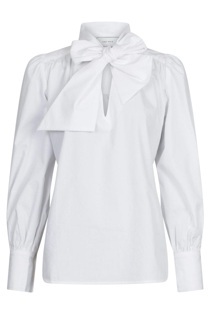 Neo Noir - Jaz Bow C Poplin Blouse - White