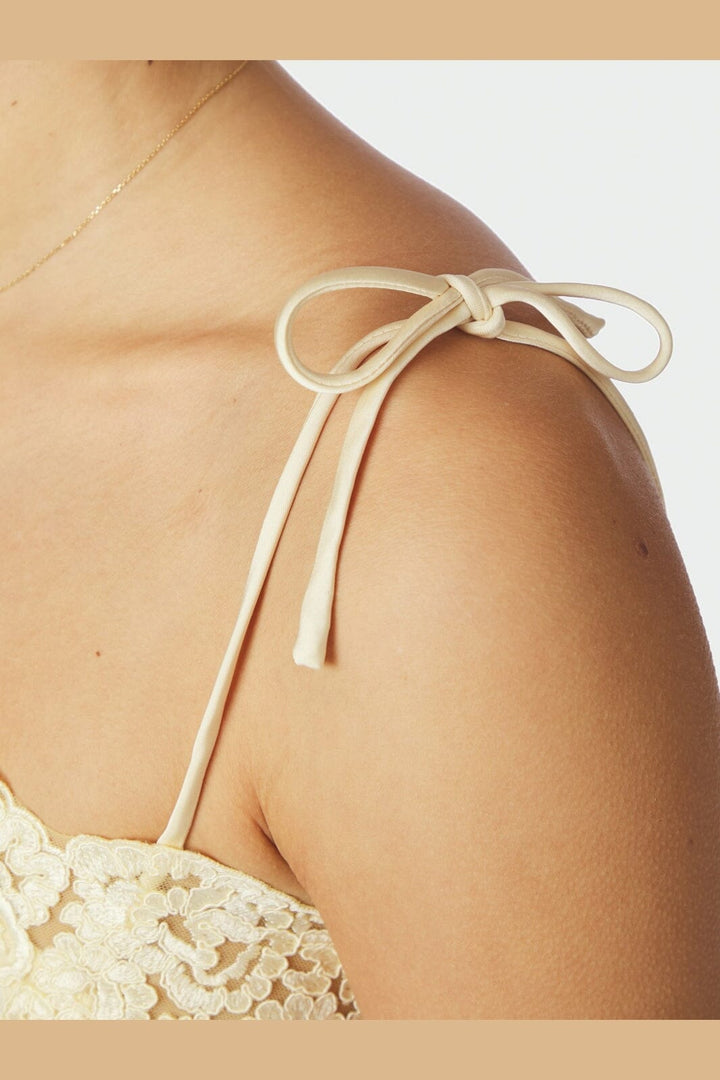 Neo Noir - Kaela Heavy Sateen Lace Top 168290 - 191 - Light Yellow