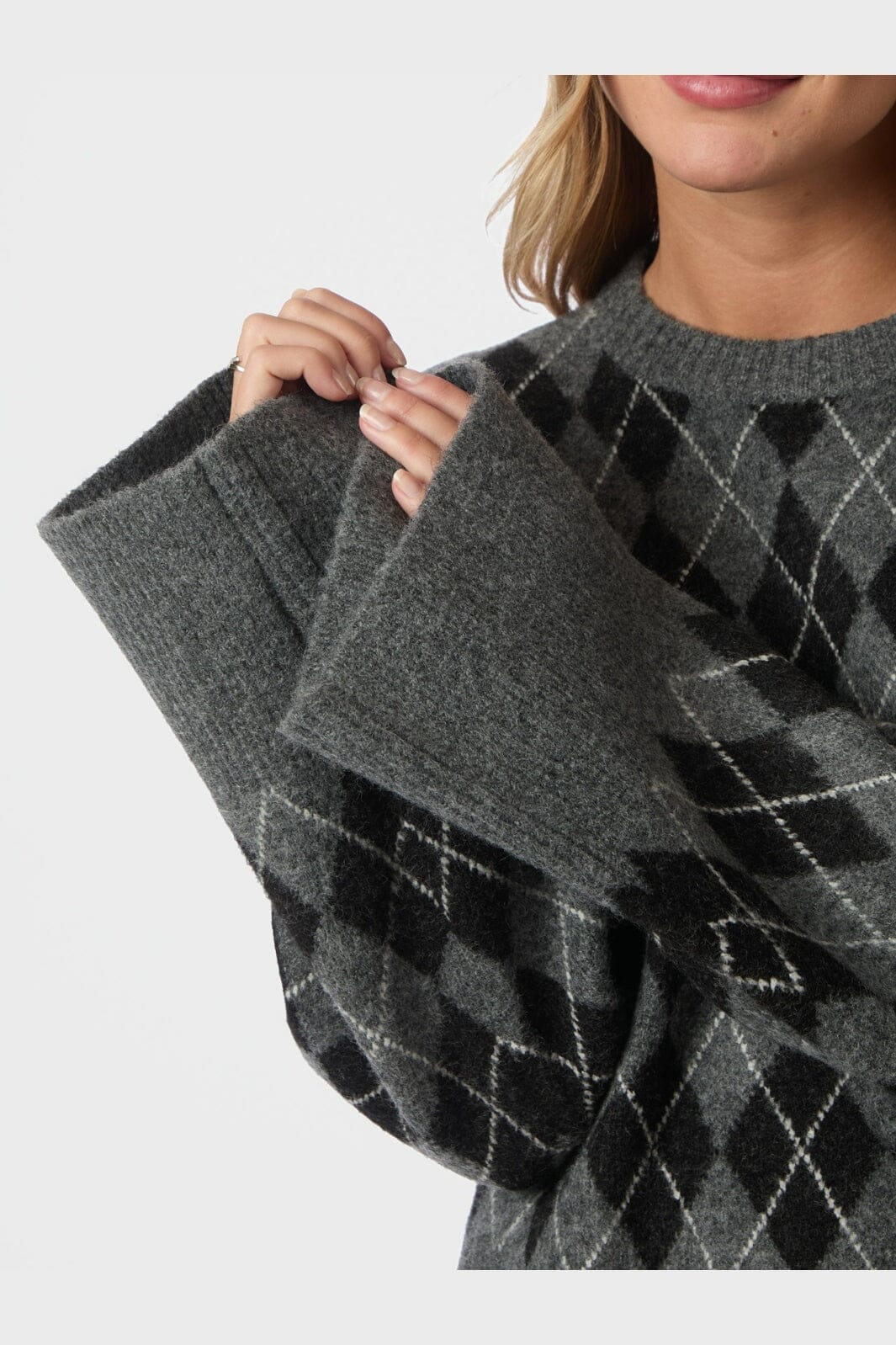 Neo Noir - Kick Check Knit Blouse 165204 - 132 - Antracit