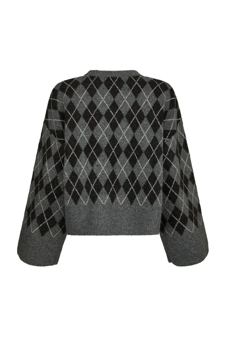 Neo Noir - Kick Check Knit Blouse 165204 - 132 - Antracit