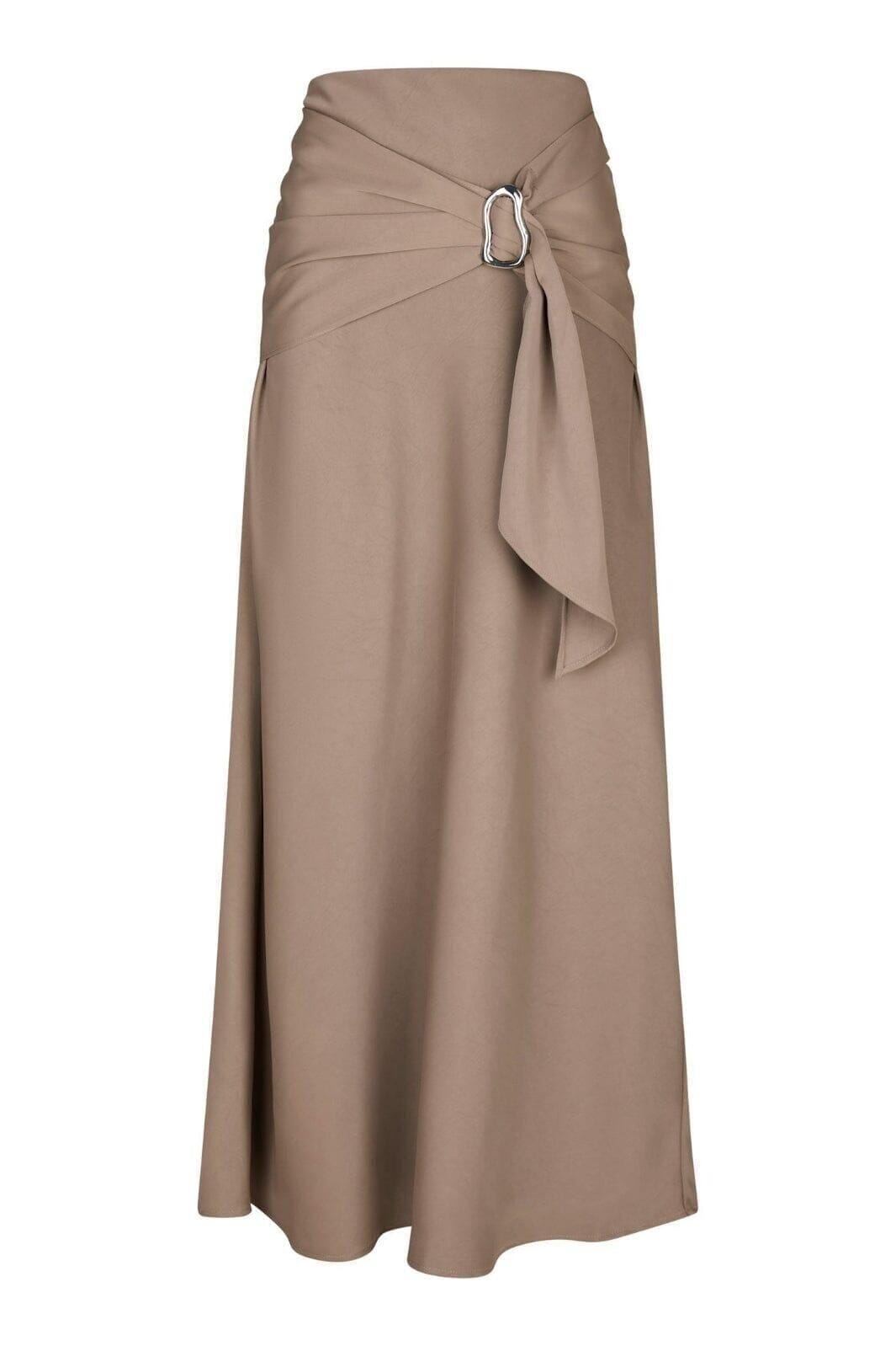 Neo Noir - Kit Dull Sateen Skirt 165565 - 811 - Dark Taupe